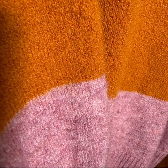 Madewell Women's Striped Sweater - Mustard, Cream, Rust, Mauve Balloon Sleeves S - Picture 4 of 6